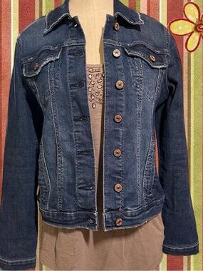 Classic Women's Dark Blue Denim Jacket